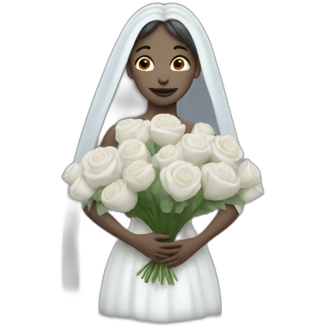 Wedding ghost woman carrying flowers emoji