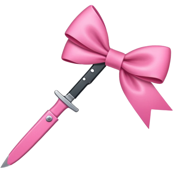 Pink bow knife emoji