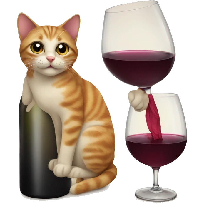 cat on wine emoji