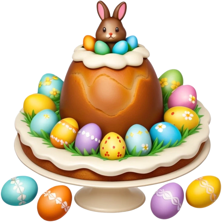 Mona de Pascua Spanish Easter cake with decorative eggs and figurines emoji