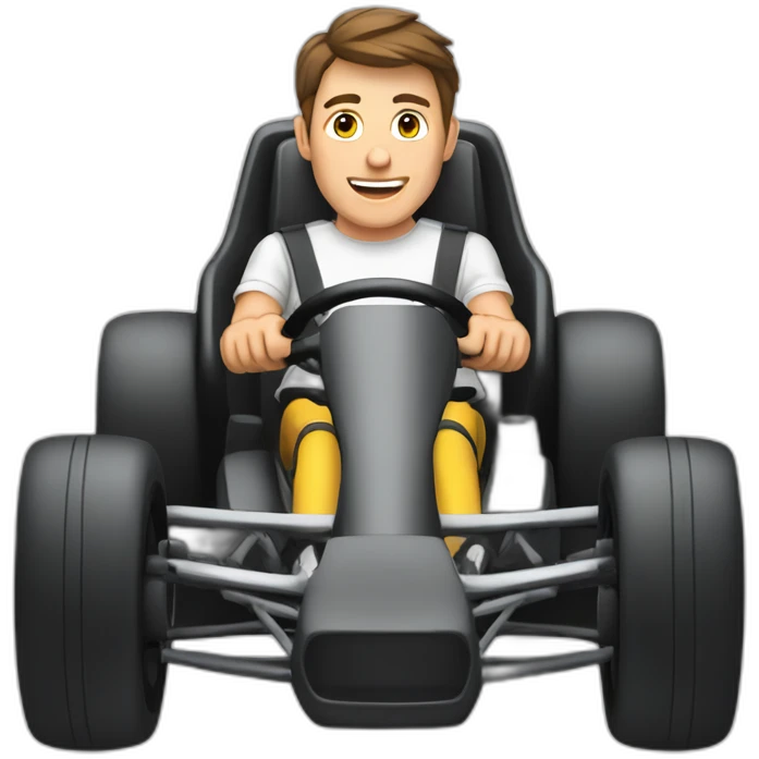 guy driving go karting emoji