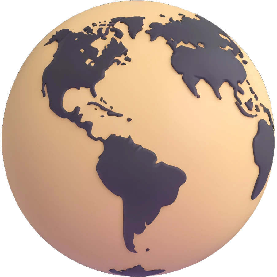 beige world globe, with a faint shadow underneath emoji