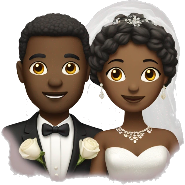 African bride and groom emoji