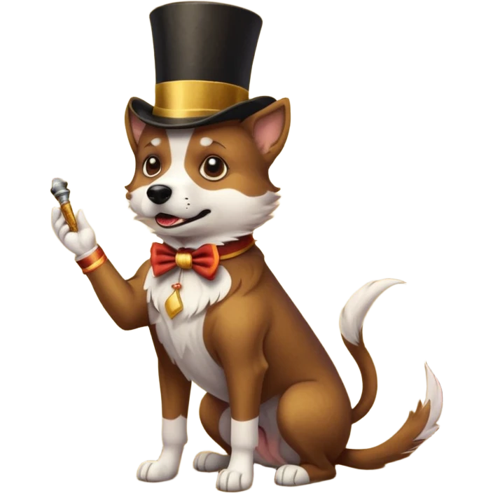 dog vintage-circus-performer-spitting-fire emoji