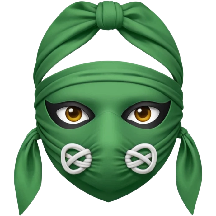 green bandana mask with knot on side emoji