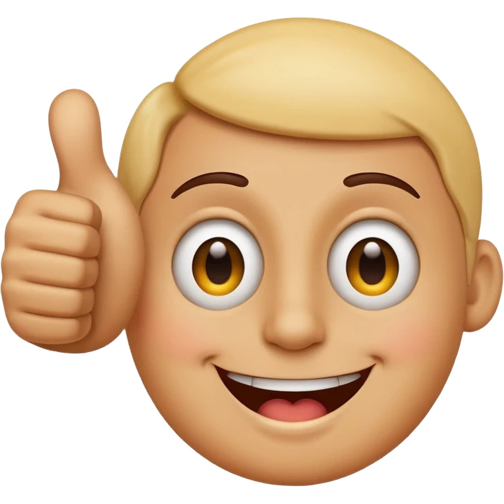 tums up with smiley face looking shock just the hand no face emoji