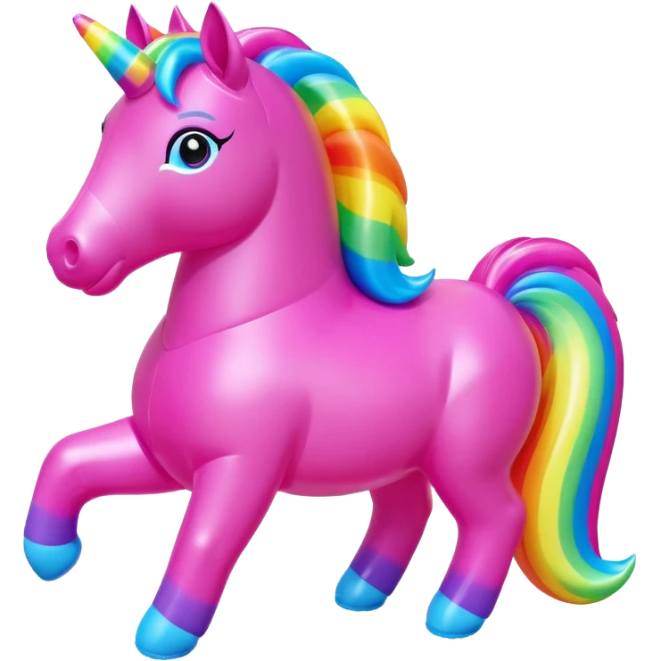 Lisa Frank style inflatable vinyl chubby horse toy figure  emoji
