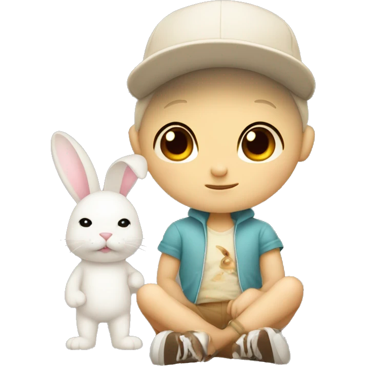 sonny angel with a bunny hat emoji