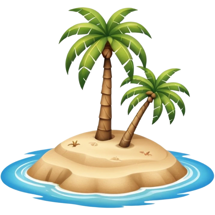 emoji of desert island in the middle of the sea emoji