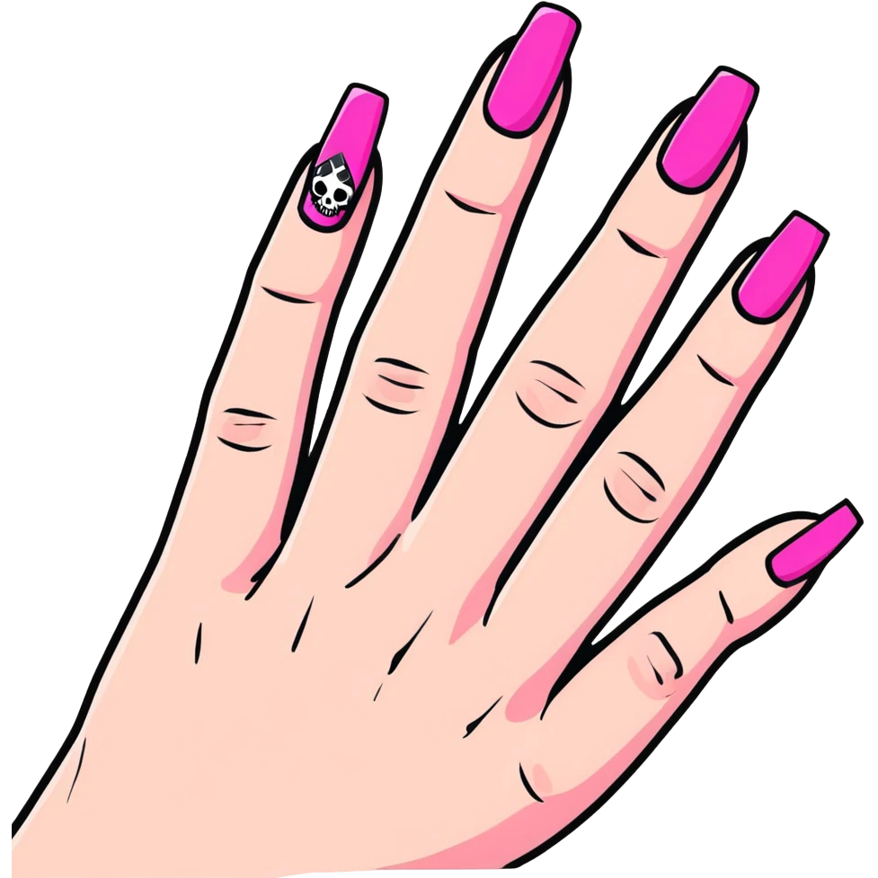 hand with pink gothic nails emoji