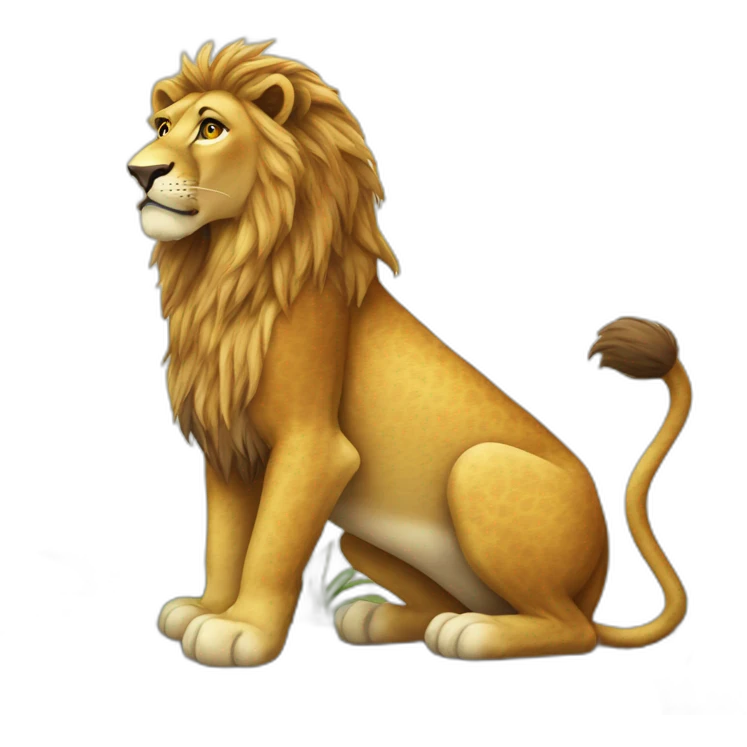 Lion sur girafe emoji