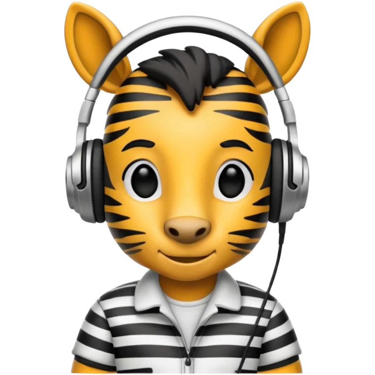 A zebra listening to music emoji