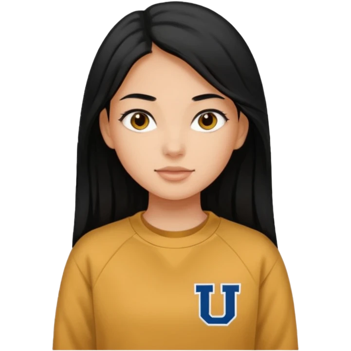 walk black long hair girl at university without backpack emoji