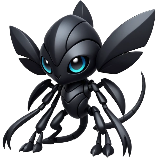 Modern futuristic black dark fakemon-creature emoji