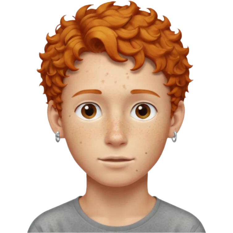 im short curly ginger haired young guy and also have earring on my left ear  emoji