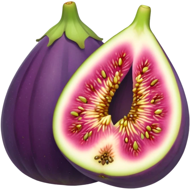 Please create a emoji of a single half of a fig with the internal seeds make it cute emoji