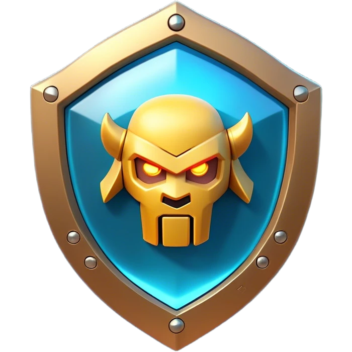 Clash of Clans aesthetic: Cinematic Playful 3D Isometric Energy Shield Emoji, rendered in a 3D vector-style similar to standard emojis with minimal shading and bold, simplified shapes. A compact, distinct form with signature details, softly glowing with a futuristic sci-fi warfare charm. Simplified yet unmistakably iconic, highly detailed and consistent, glowing with a soft radiance and high shine. Stylized with a touch of high-tech brilliance and a soft glowing outline, capturing the essence of a beloved gaming relic with a friendly, playful manner! emoji
