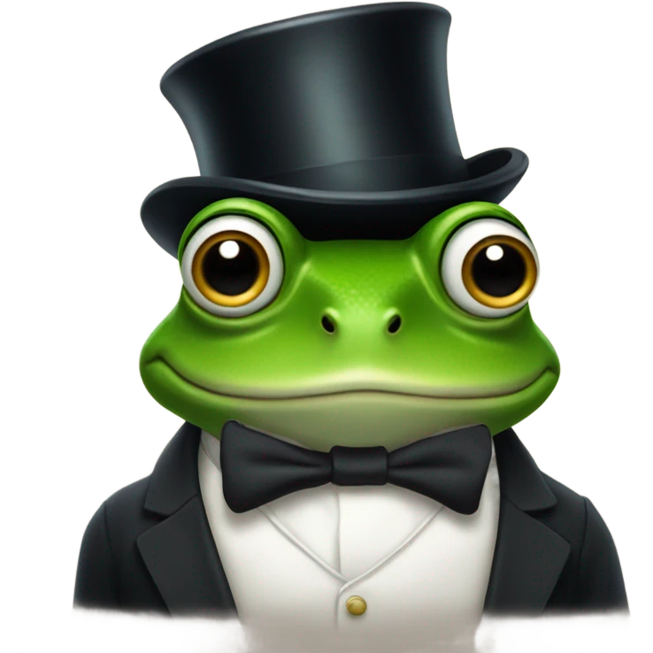 frog with top hat and monocle emoji