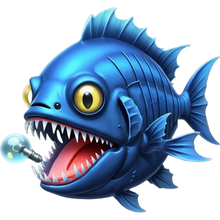 Angler Fish – Large mouth with sharp teeth and light lure emoji
