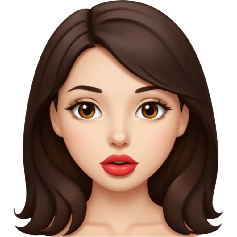 Sensual tease lip biting beautiful brunette emoji