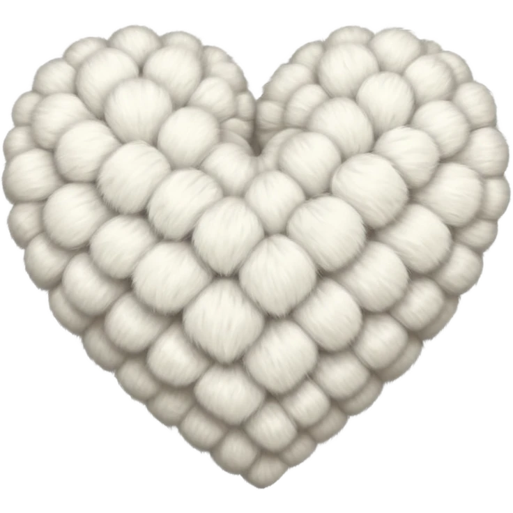 white fur heart, large clumps of wool emoji