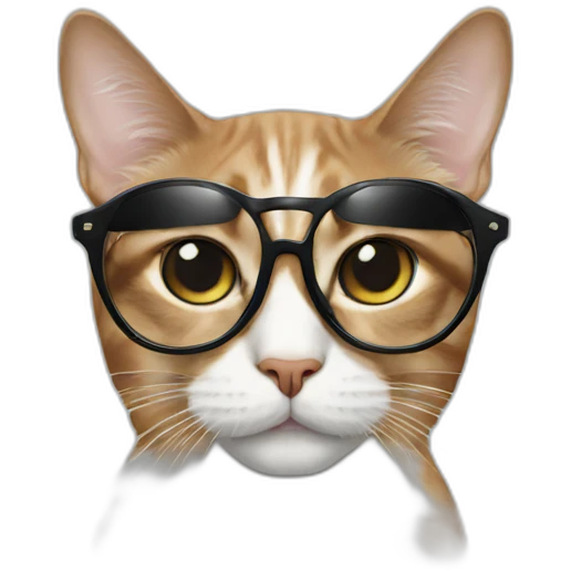 Cat in fashion glasses emoji