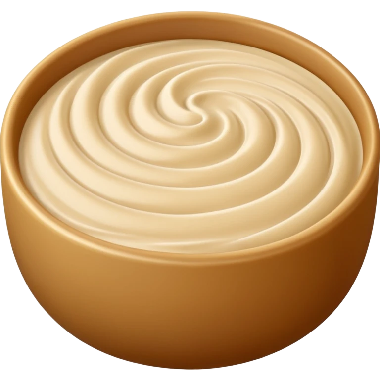 sesame paste small swirl smooth beige creamy slightly glossy surface soft fluid texture gentle ridges velvety sheen no bowl spoon or sesame seeds soft lighting transparent background emoji scale emoji