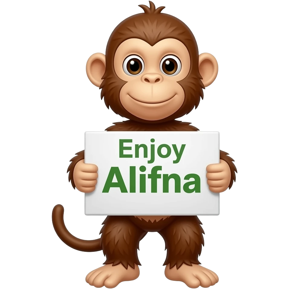 make a monkey with a sign, Enjoy Alifna emoji