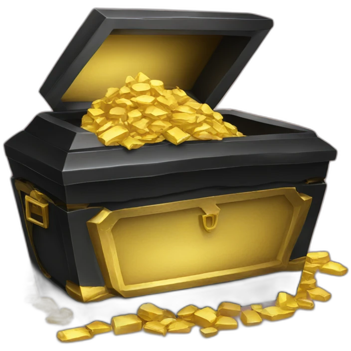 black coffin filled with gold emoji