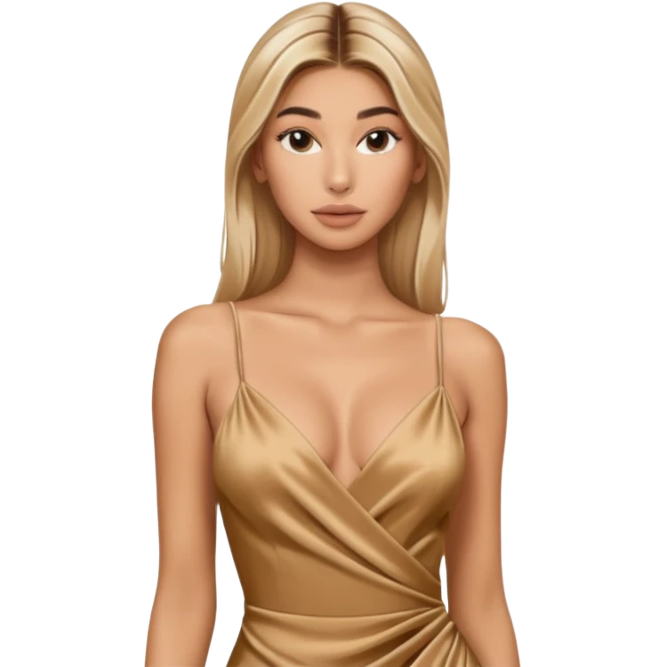 Hailey bieber en robe très longue et serré  emoji