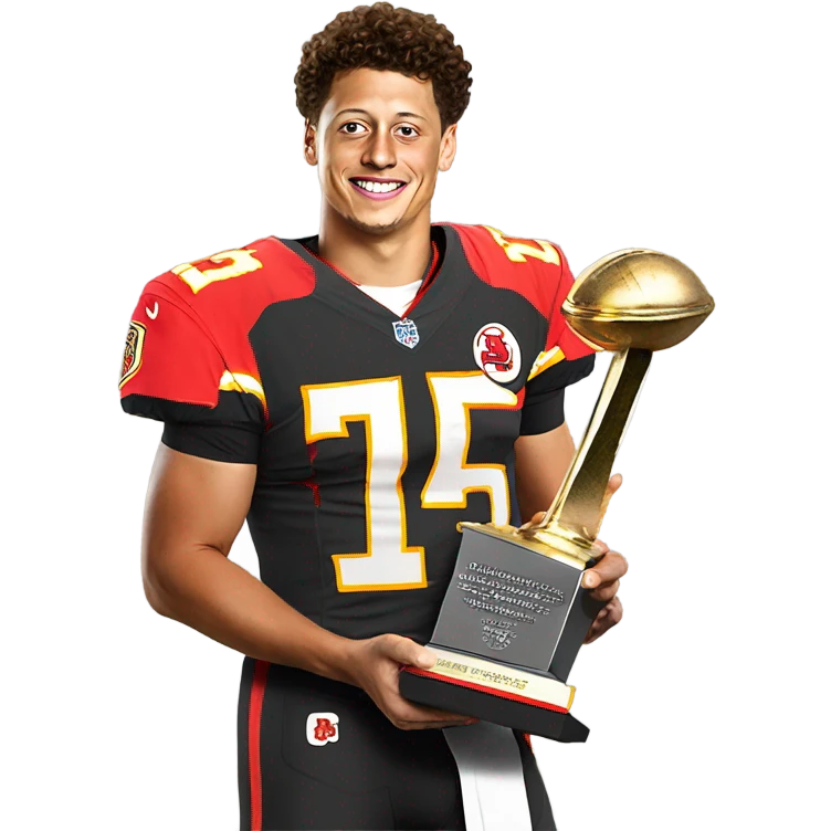 Patrick mahomes with afc trophy emoji