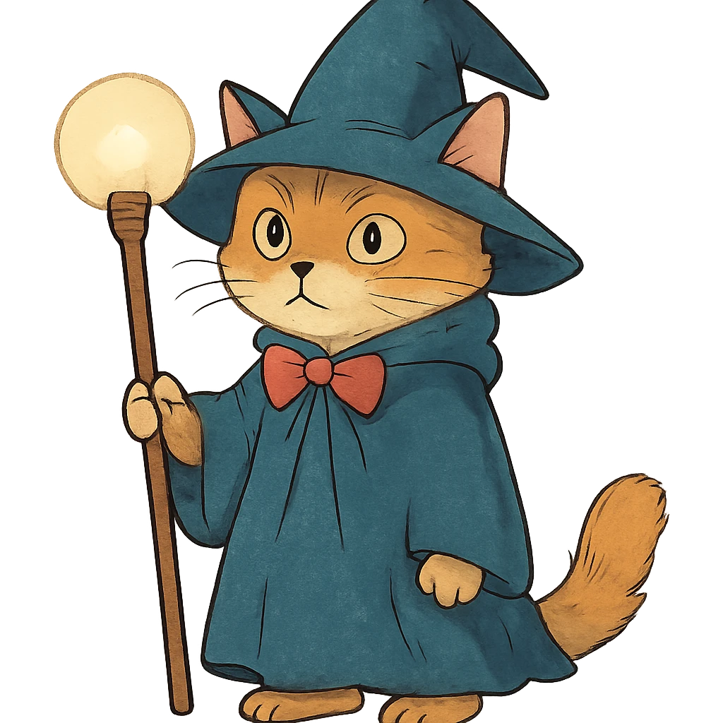 ghibli style wizard cat emoji