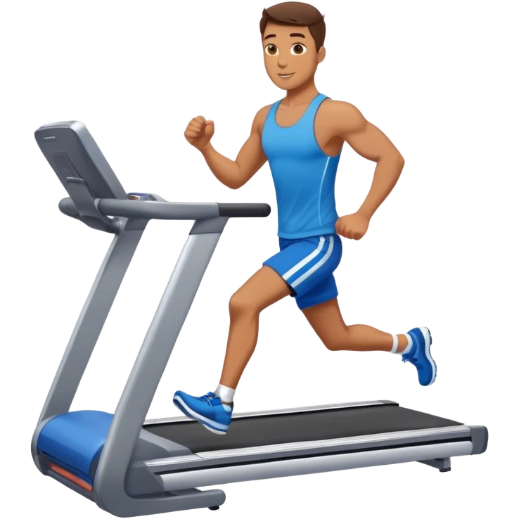 fit guy in blue shorts Treadmill emoji