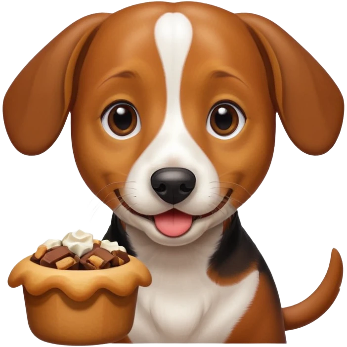 beagle dachshund mix with a treat emoji