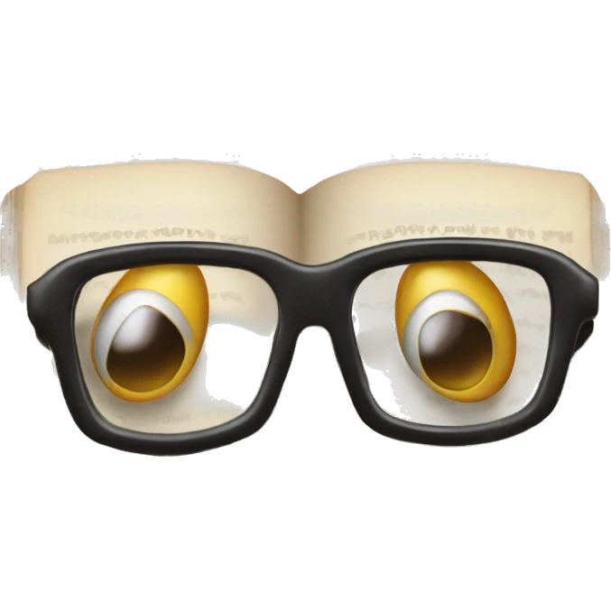 Comically large book with glasses emoji