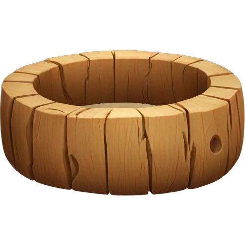 large wooden ring from the ground emoji