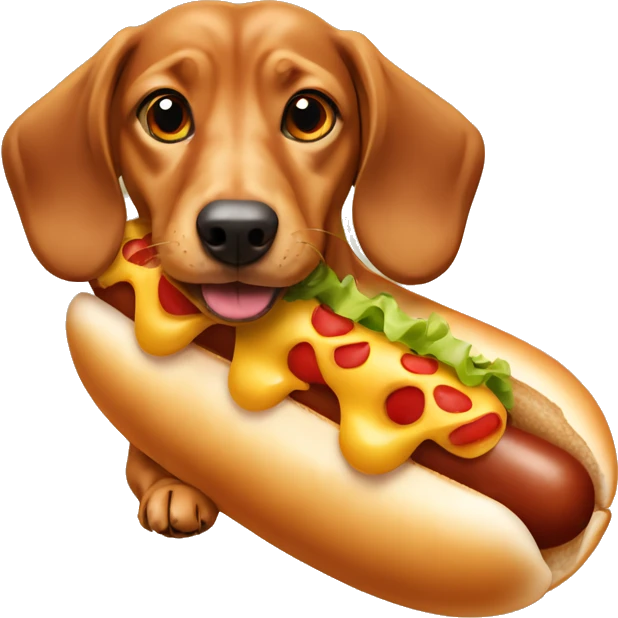 Dashshund in a hotdog  emoji