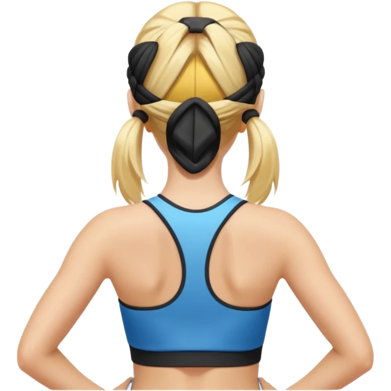sporty blonde woman cartoon emoji style back view emoji