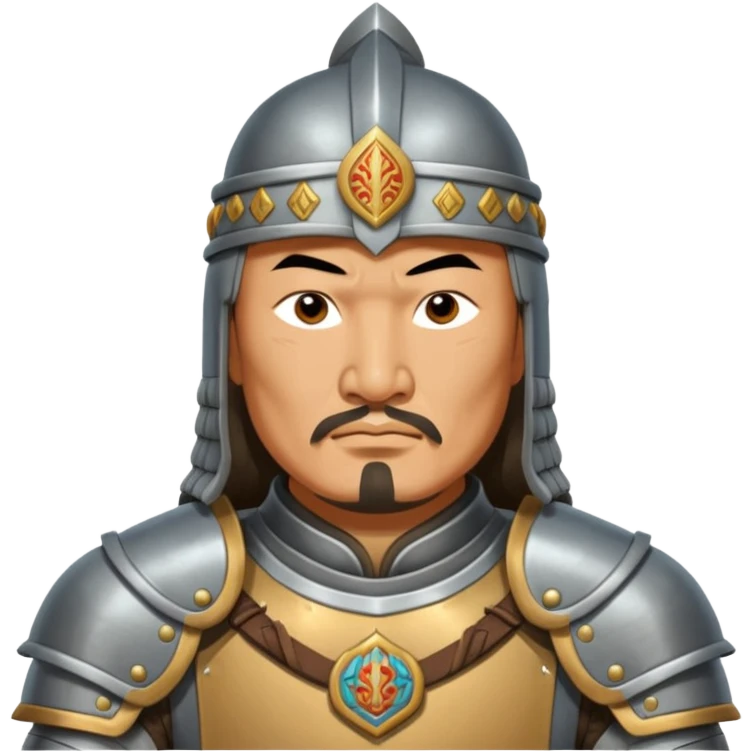 portrait of Genghis Khan in armor emoji