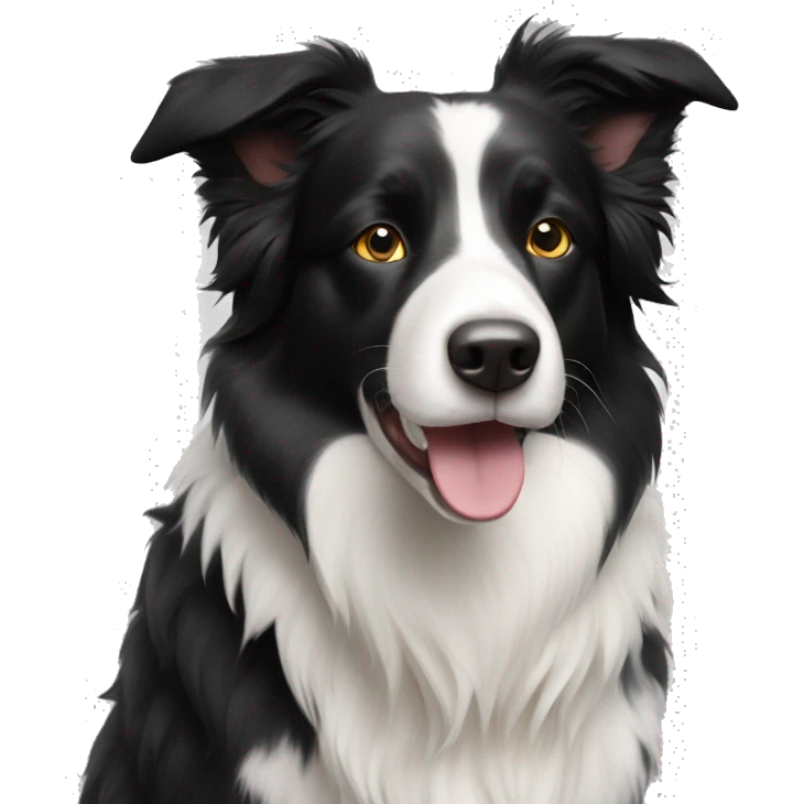 black and white border collie full body emoji