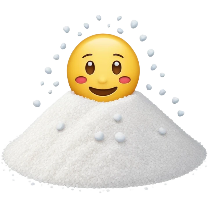 Happy emoji with salt pile emoji