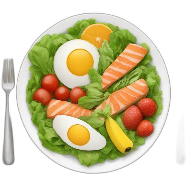 healthy plate of food emoji