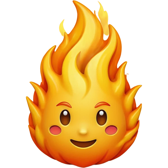 Flame in 3d with texture emoji