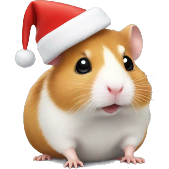 Hamster with Christmas hat  emoji
