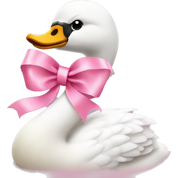 Swan with pink ribbon emoji