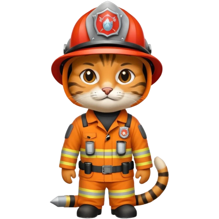 wild cat in firefighter suit emoji