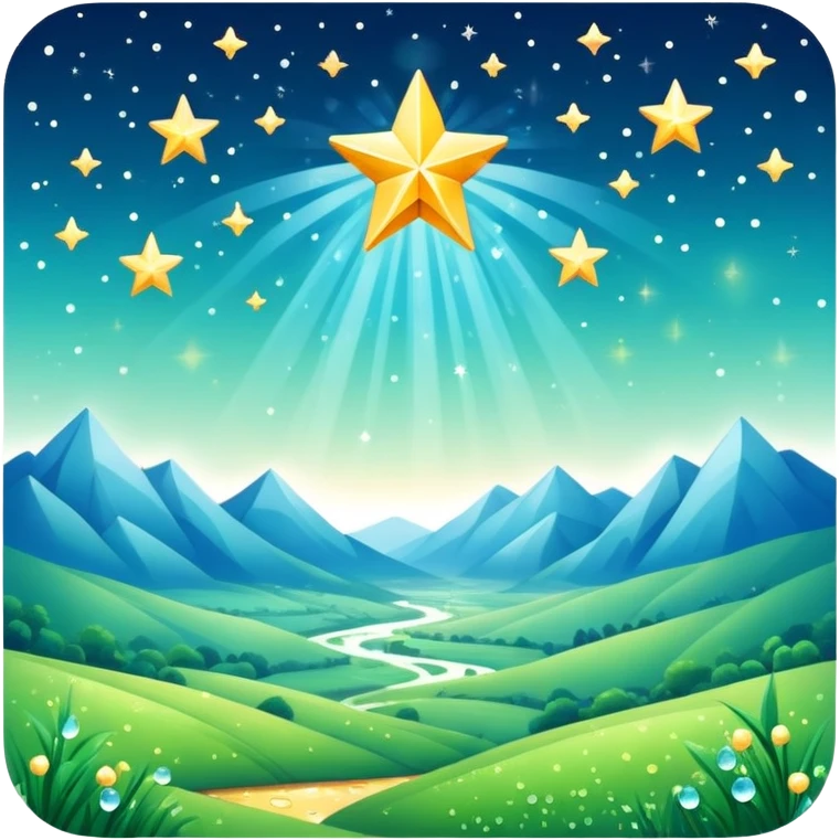 Stars with dew in a valley emoji
