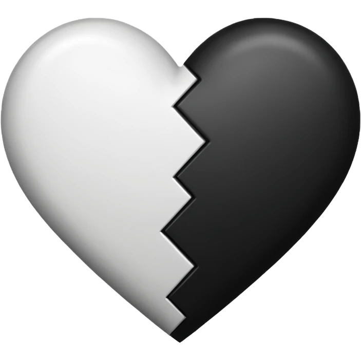 Black and white mix heart emoji