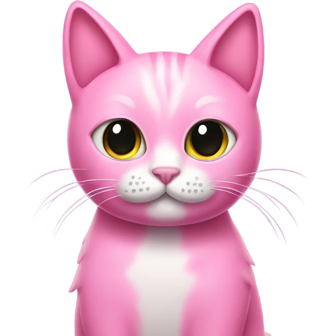Pink cat on cat-tower with glitter emoji