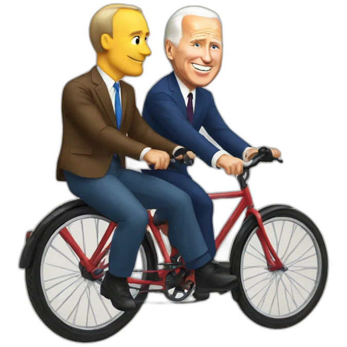 Putin and Biden riding bicycle emoji